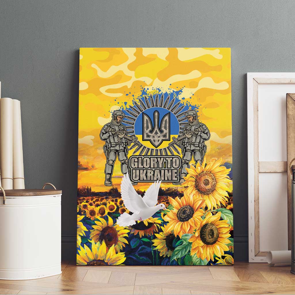 Glory to Ukraine Canvas Wall Art Sunflower Field Modern Art