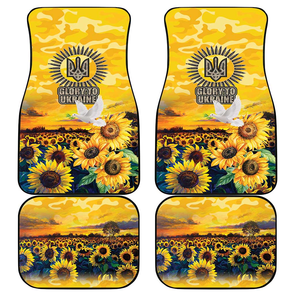 Glory to Ukraine Car Mats Sunflower Field Modern Art