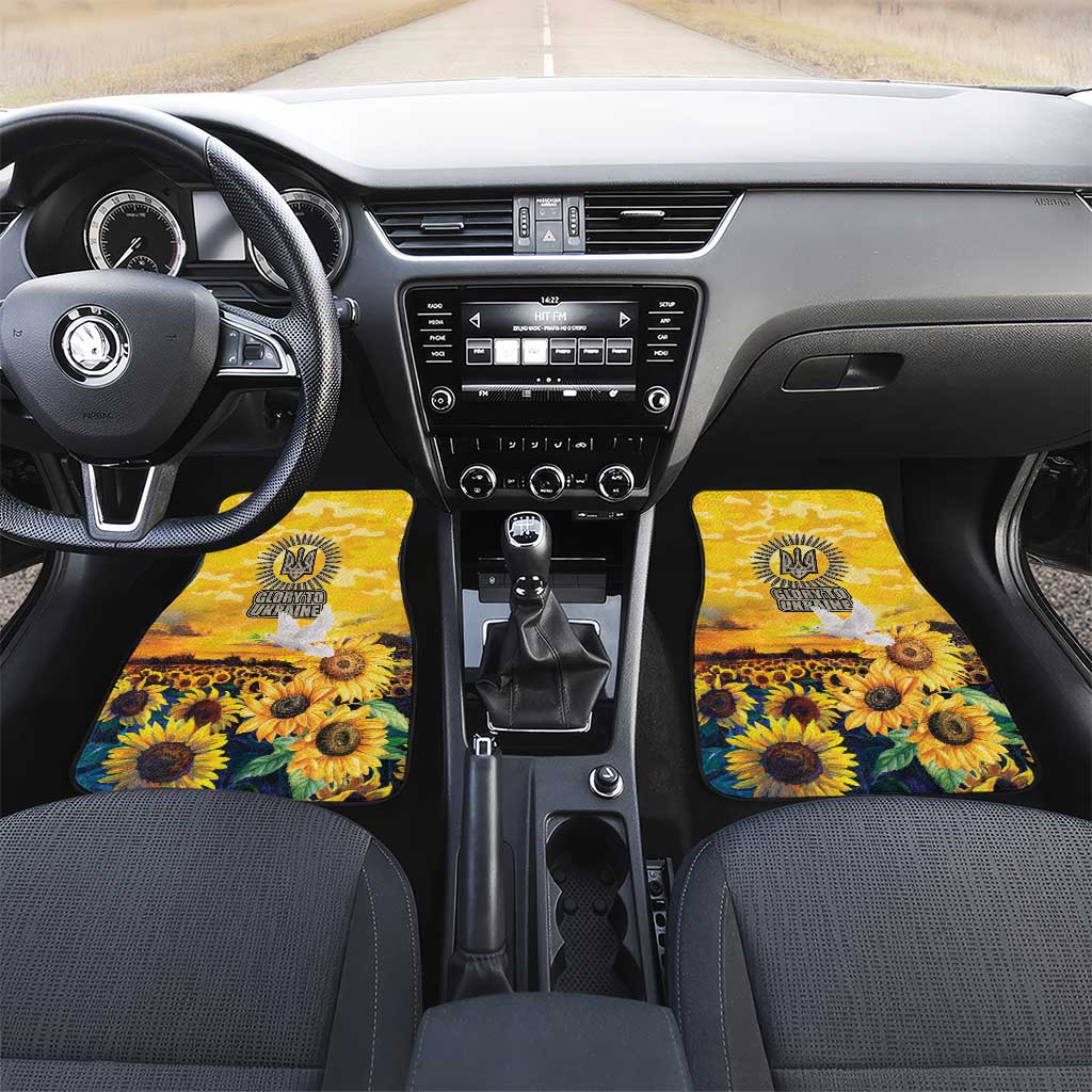 Glory to Ukraine Car Mats Sunflower Field Modern Art