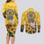 Glory to Ukraine Couples Matching Long Sleeve Bodycon Dress and Long Sleeve Button Shirt Sunflower Field Modern Art