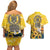 Glory to Ukraine Couples Matching Off Shoulder Short Dress and Hawaiian Shirt Sunflower Field Modern Art