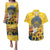 Glory to Ukraine Couples Matching Puletasi and Hawaiian Shirt Sunflower Field Modern Art