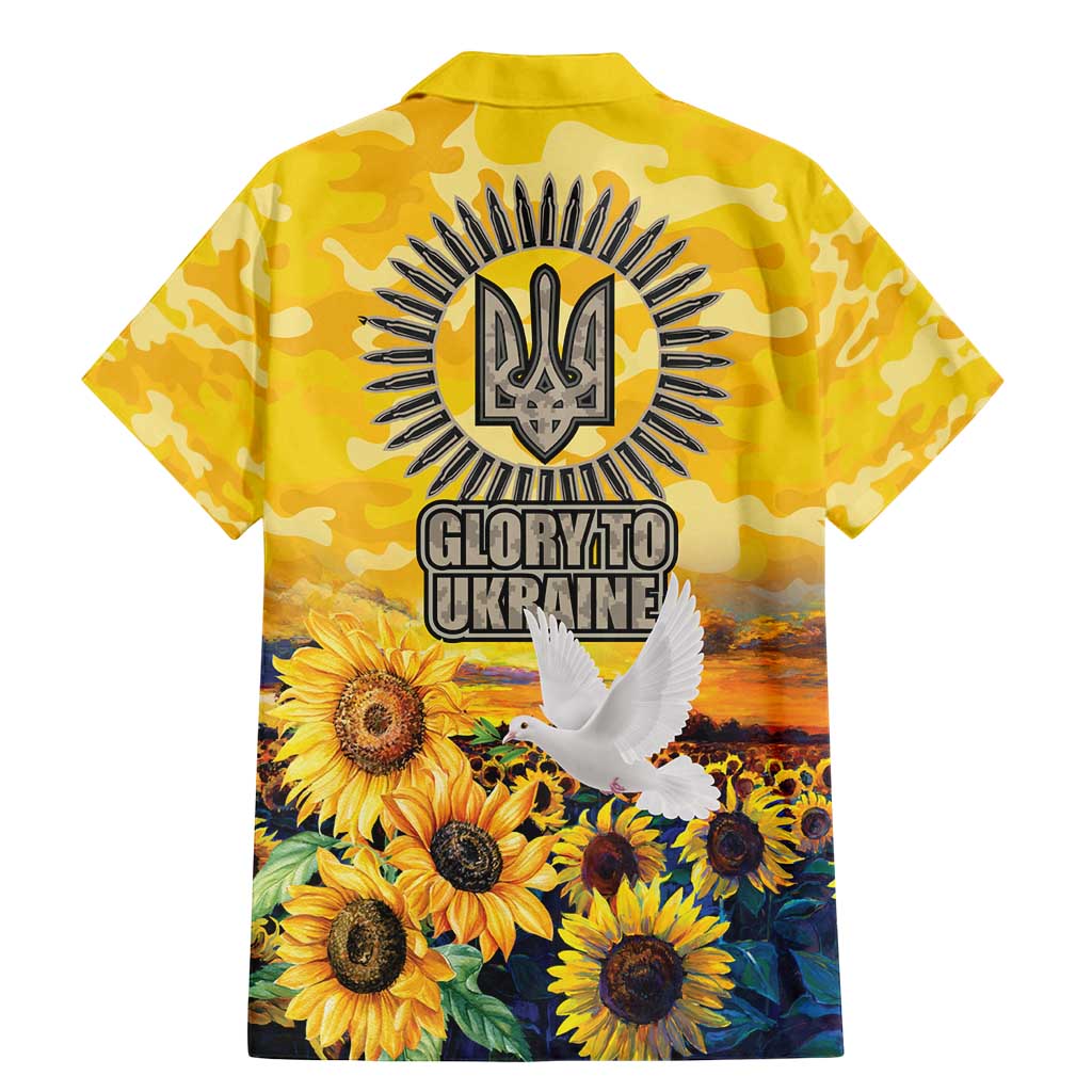 Glory to Ukraine Family Matching Mermaid Dress and Hawaiian Shirt Sunflower Field Modern Art