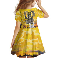 Glory to Ukraine Family Matching Off Shoulder Maxi Dress and Hawaiian Shirt Sunflower Field Modern Art