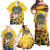 Glory to Ukraine Family Matching Off Shoulder Maxi Dress and Hawaiian Shirt Sunflower Field Modern Art