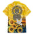 Glory to Ukraine Family Matching Puletasi and Hawaiian Shirt Sunflower Field Modern Art
