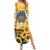 Glory to Ukraine Family Matching Summer Maxi Dress and Hawaiian Shirt Sunflower Field Modern Art