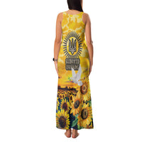 Glory to Ukraine Family Matching Tank Maxi Dress and Hawaiian Shirt Sunflower Field Modern Art