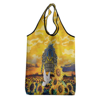 Glory to Ukraine Grocery Bag Sunflower Field Modern Art