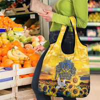 Glory to Ukraine Grocery Bag Sunflower Field Modern Art