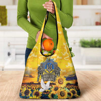 Glory to Ukraine Grocery Bag Sunflower Field Modern Art