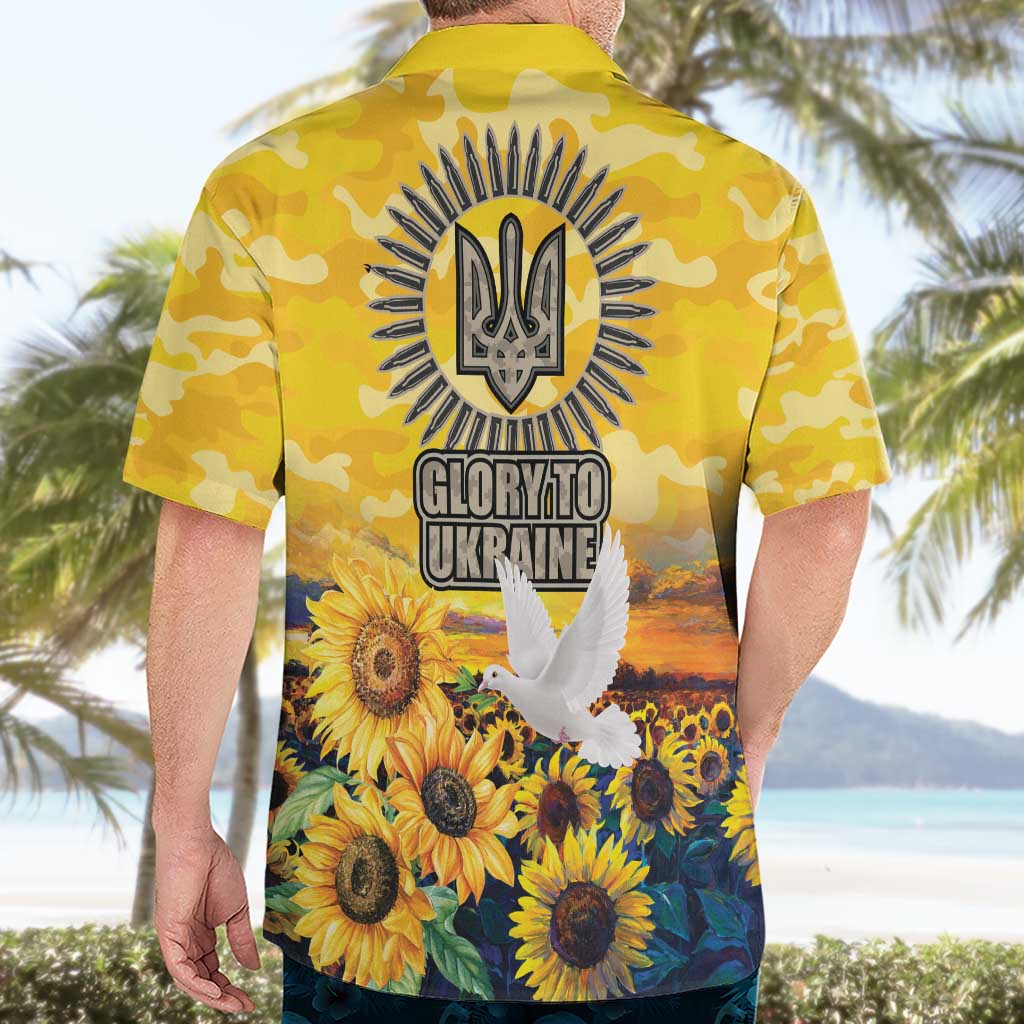 Glory to Ukraine Hawaiian Shirt Sunflower Field Modern Art