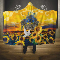 Glory to Ukraine Hooded Blanket Sunflower Field Modern Art