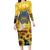 Glory to Ukraine Long Sleeve Bodycon Dress Sunflower Field Modern Art