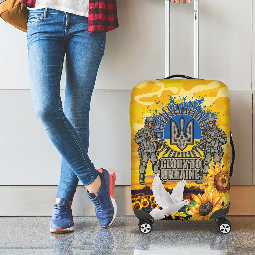 Glory to Ukraine Luggage Cover Sunflower Field Modern Art