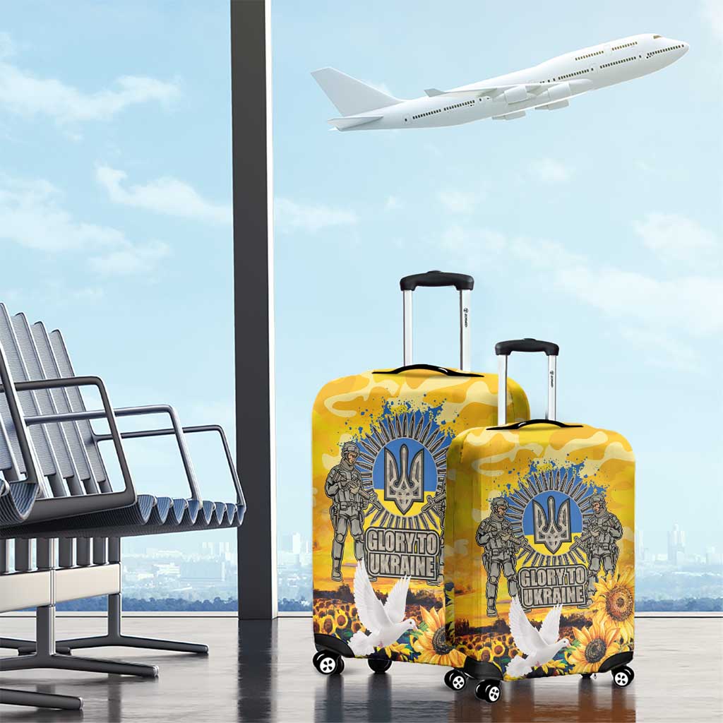 Glory to Ukraine Luggage Cover Sunflower Field Modern Art