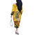 Glory to Ukraine Off The Shoulder Long Sleeve Dress Sunflower Field Modern Art