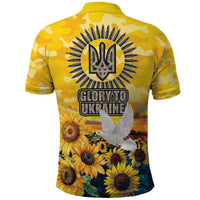 Glory to Ukraine Polo Shirt Sunflower Field Modern Art