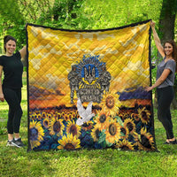 Glory to Ukraine Quilt Sunflower Field Modern Art