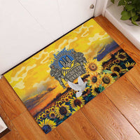 Glory to Ukraine Rubber Doormat Sunflower Field Modern Art