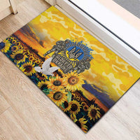 Glory to Ukraine Rubber Doormat Sunflower Field Modern Art