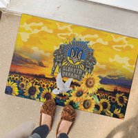 Glory to Ukraine Rubber Doormat Sunflower Field Modern Art