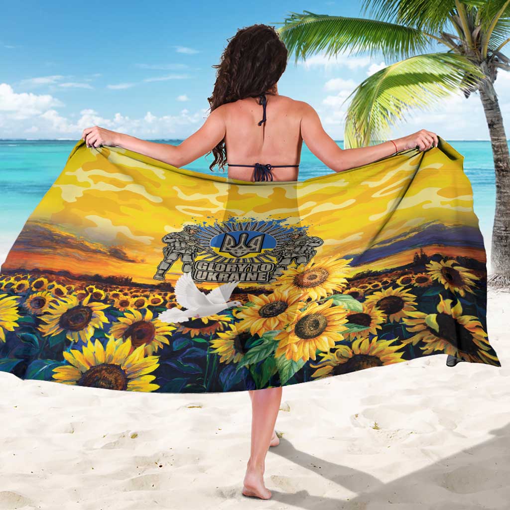 Glory to Ukraine Sarong Sunflower Field Modern Art