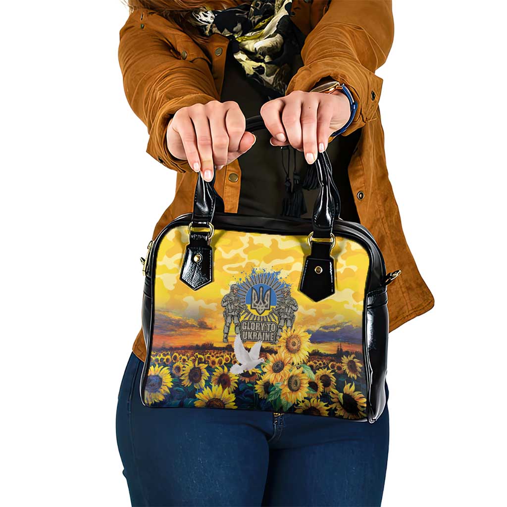 Glory to Ukraine Shoulder Handbag Sunflower Field Modern Art
