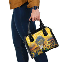 Glory to Ukraine Shoulder Handbag Sunflower Field Modern Art