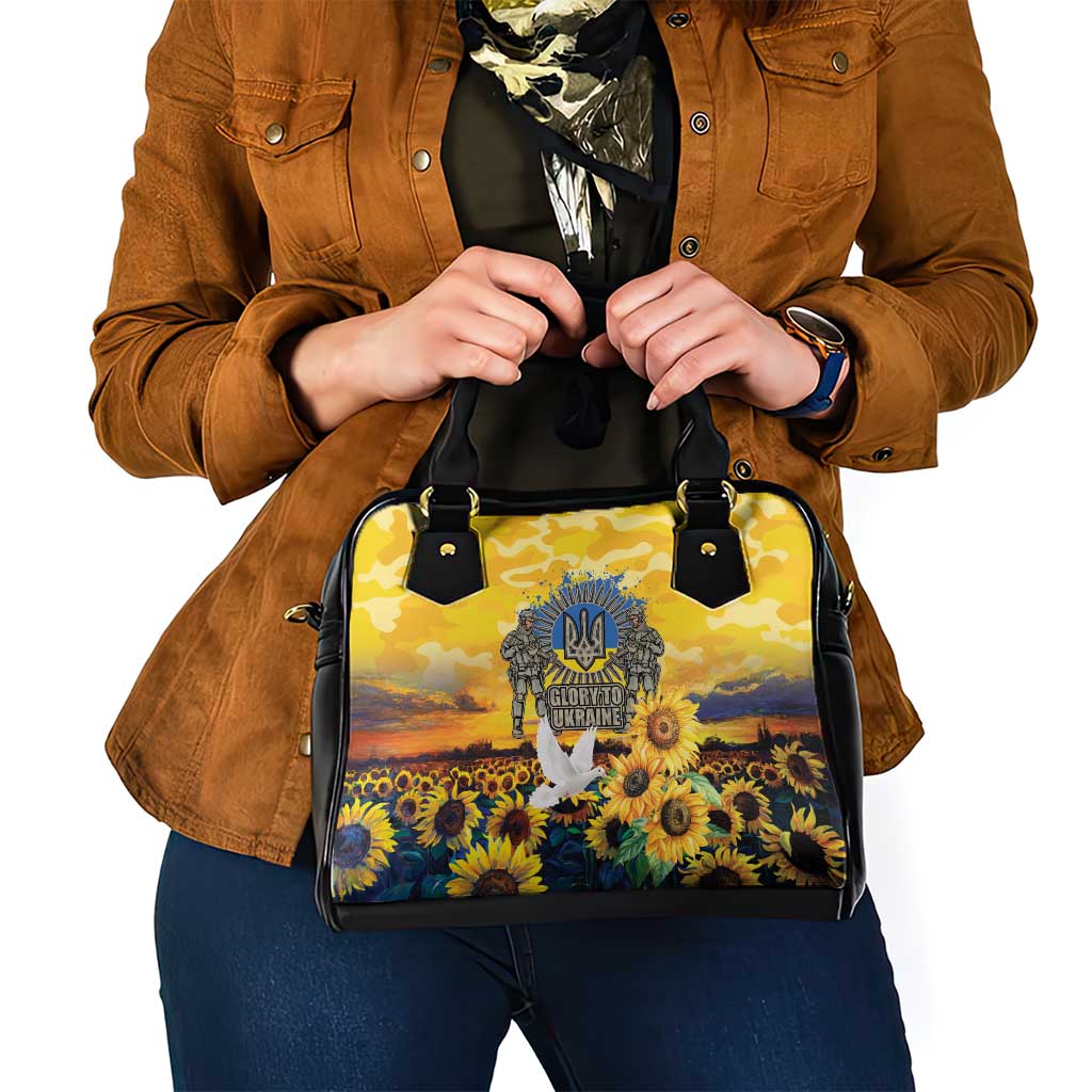 Glory to Ukraine Shoulder Handbag Sunflower Field Modern Art