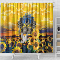 Glory to Ukraine Shower Curtain Sunflower Field Modern Art