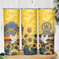 Glory to Ukraine Skinny Tumbler Sunflower Field Modern Art