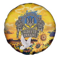 Glory to Ukraine Spare Tire Cover Sunflower Field Modern Art