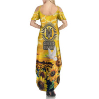 Glory to Ukraine Summer Maxi Dress Sunflower Field Modern Art