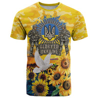 Glory to Ukraine T Shirt Sunflower Field Modern Art