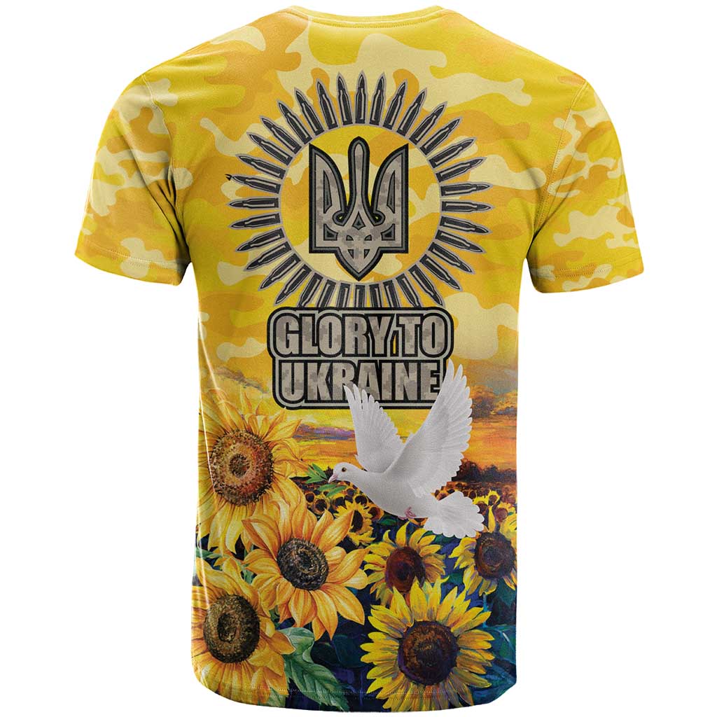 Glory to Ukraine T Shirt Sunflower Field Modern Art