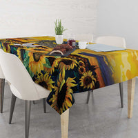 Glory to Ukraine Tablecloth Sunflower Field Modern Art