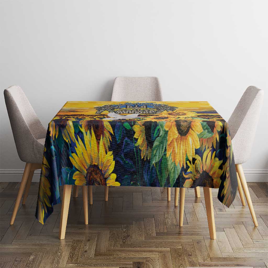 Glory to Ukraine Tablecloth Sunflower Field Modern Art