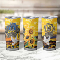 Glory to Ukraine Tumbler Cup Sunflower Field Modern Art