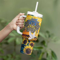 Glory to Ukraine Tumbler With Handle Sunflower Field Modern Art