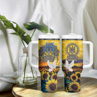 Glory to Ukraine Tumbler With Handle Sunflower Field Modern Art