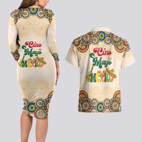 Mamacita Cinco De Mayo Spirit Couples Matching Long Sleeve Bodycon Dress and Hawaiian Shirt