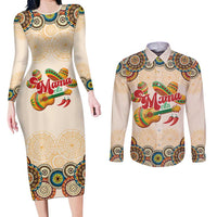 Mamacita Cinco De Mayo Spirit Couples Matching Long Sleeve Bodycon Dress and Long Sleeve Button Shirt