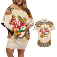 Mamacita Cinco De Mayo Spirit Couples Matching Off Shoulder Short Dress and Hawaiian Shirt
