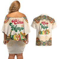 Mamacita Cinco De Mayo Spirit Couples Matching Off Shoulder Short Dress and Hawaiian Shirt