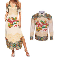 Mamacita Cinco De Mayo Spirit Couples Matching Summer Maxi Dress and Long Sleeve Button Shirt