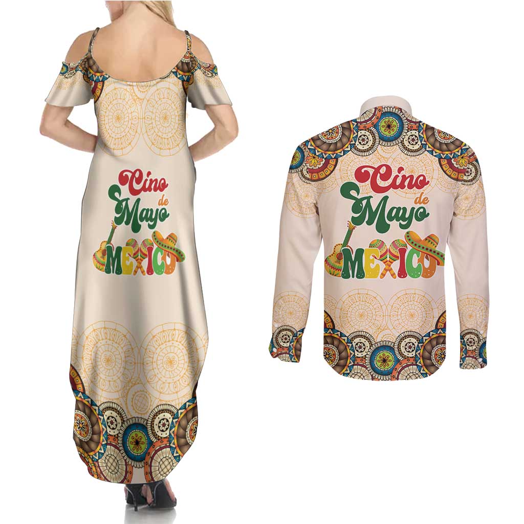 Mamacita Cinco De Mayo Spirit Couples Matching Summer Maxi Dress and Long Sleeve Button Shirt