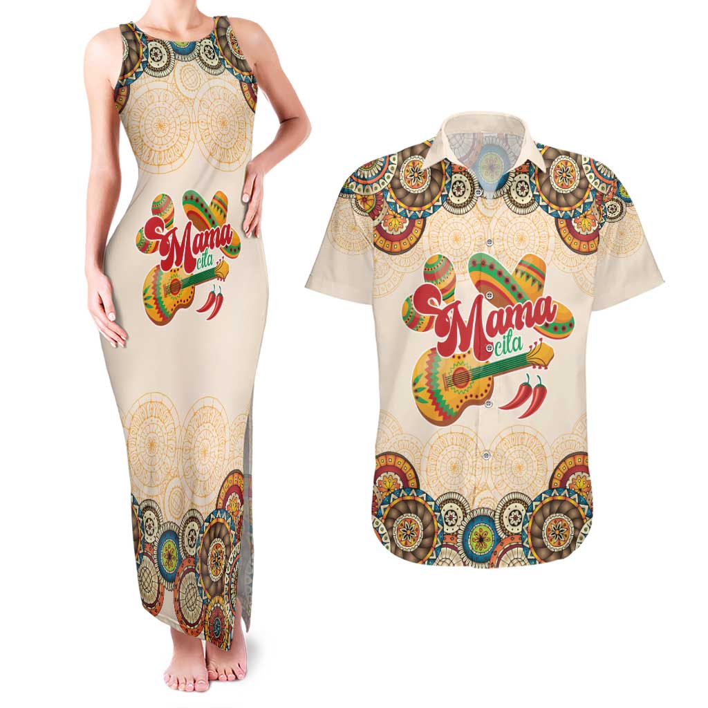 Mamacita Cinco De Mayo Spirit Couples Matching Tank Maxi Dress and Hawaiian Shirt