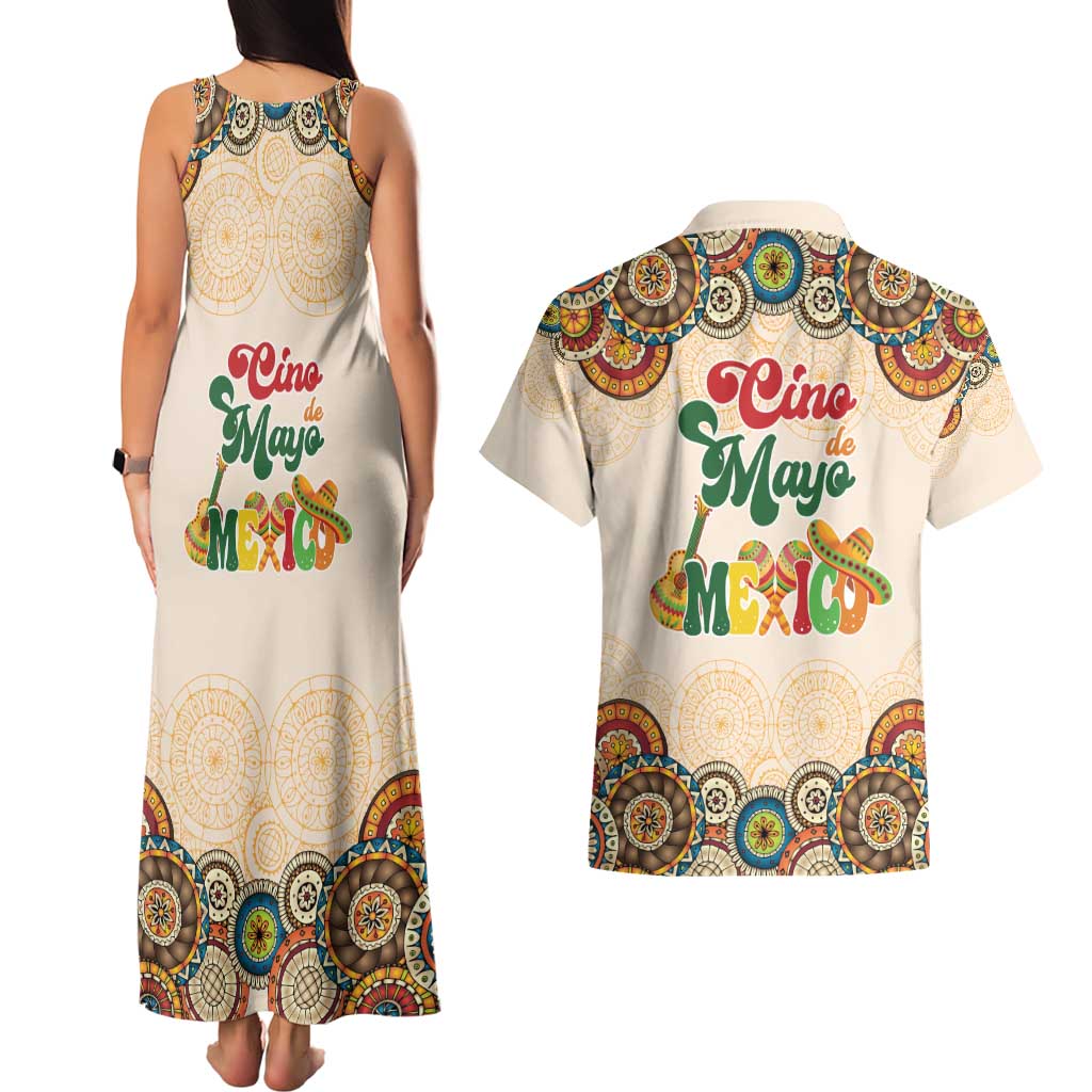 Mamacita Cinco De Mayo Spirit Couples Matching Tank Maxi Dress and Hawaiian Shirt