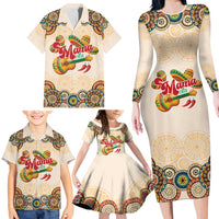 Mamacita Cinco De Mayo Spirit Family Matching Long Sleeve Bodycon Dress and Hawaiian Shirt
